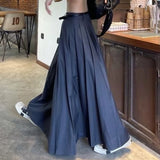 DERMEARNE Skirts Women Midi Design Fashion Solid Simple Folds All-match Vintage Leisure American Style Elegant Tender Ladies Holiday Cozy