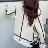 DERMEARNE Splicing Lamb Fur Coat For Women Autumn Winter 2025 New Loose Korean Motorcycle Jacket Thickened Jacket And Coat For Women Coat