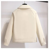 DERMEARNE Spring Autumn Short Woolen Coat Female 2025 Autumn Attire New Woolen Jacket Single Breasted Lapel collar Overcoat