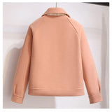 DERMEARNE Spring Autumn Short Woolen Coat Female 2025 Autumn Attire New Woolen Jacket Single Breasted Lapel collar Overcoat