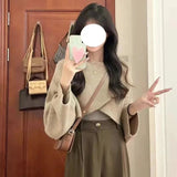 DERMEARNE Spring Summer Criss-cross Short Women Loose Sweater Fashion All-match Knitted Pullovers 2025 New Harajuku Casual Crop Clothing