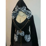 DERMEARNE Streetwear American Harajuku Hoodie Y2K Women Hip Hop Fashion Plush Patchwork Zipper Hoodie Gothic Fashion Sportswear Sweatshirt