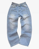 DERMEARNE Streetwear Jeans Y2K Mens Womens Harajuku Hip Hop Sakura Embroidery Retro Patch Heavy Baggy Jeans High Waist Wide Leg Trouser