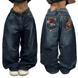 DERMEARNE Streetwear Y2K 2024 New Multi-pocket Washed Baggy Jeans Men And Women Hip-hop Harajuku Casual Gothic High Waist Wide Trouser