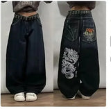 DERMEARNE Streetwear Y2K 2024 New Multi-pocket Washed Baggy Jeans Men And Women Hip-hop Harajuku Casual Gothic High Waist Wide Trouser