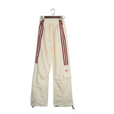 DERMEARNE Striped Sweatpants Women Streetwear Cargo Pants Harajuku Wide Leg Joggers High Waist Baggy Sports Trousers