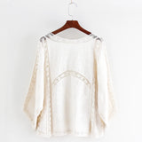 DERMEARNE Summer Shawl-Style Blouse Women'S Bat Shirt Thin Sun Protection Clothing Lace Shirt With Suspender Skirt Cardigan Jacket