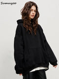 DERMEARNE Sumuyoo Oversized Hoodies & Sweatshirts for Women Autumn Winter Thick Warm Fleece Sweatshirts Girls Streetwear Loose Pullovers