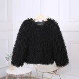 DERMEARNE TARUXY Fashion Luxury Cropped Faux Fur Coat Women's Winter 2025 Ins Hot Fluffy Short Faux Fur Jacket Street Style Warm Outwear