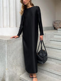 DERMEARNE Tossy Black Satin Fashion Maxi Dress For Women Patchwork Slim High Waist Elegant Solid Split Long Dress Ladies Party Dress 2025