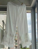 DERMEARNE Vintage Bloomers Loose Pants Fresh Elastic Waist Icing Ruffles Lace Wide Leg Pants Women