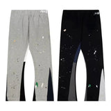 DERMEARNE Vintage Tie Dye Sweatpants Y2K Clothing Men Women Hip Hop Letter Baggy Casual Pants Casual Stretch Waist Jogging Pants Trousers