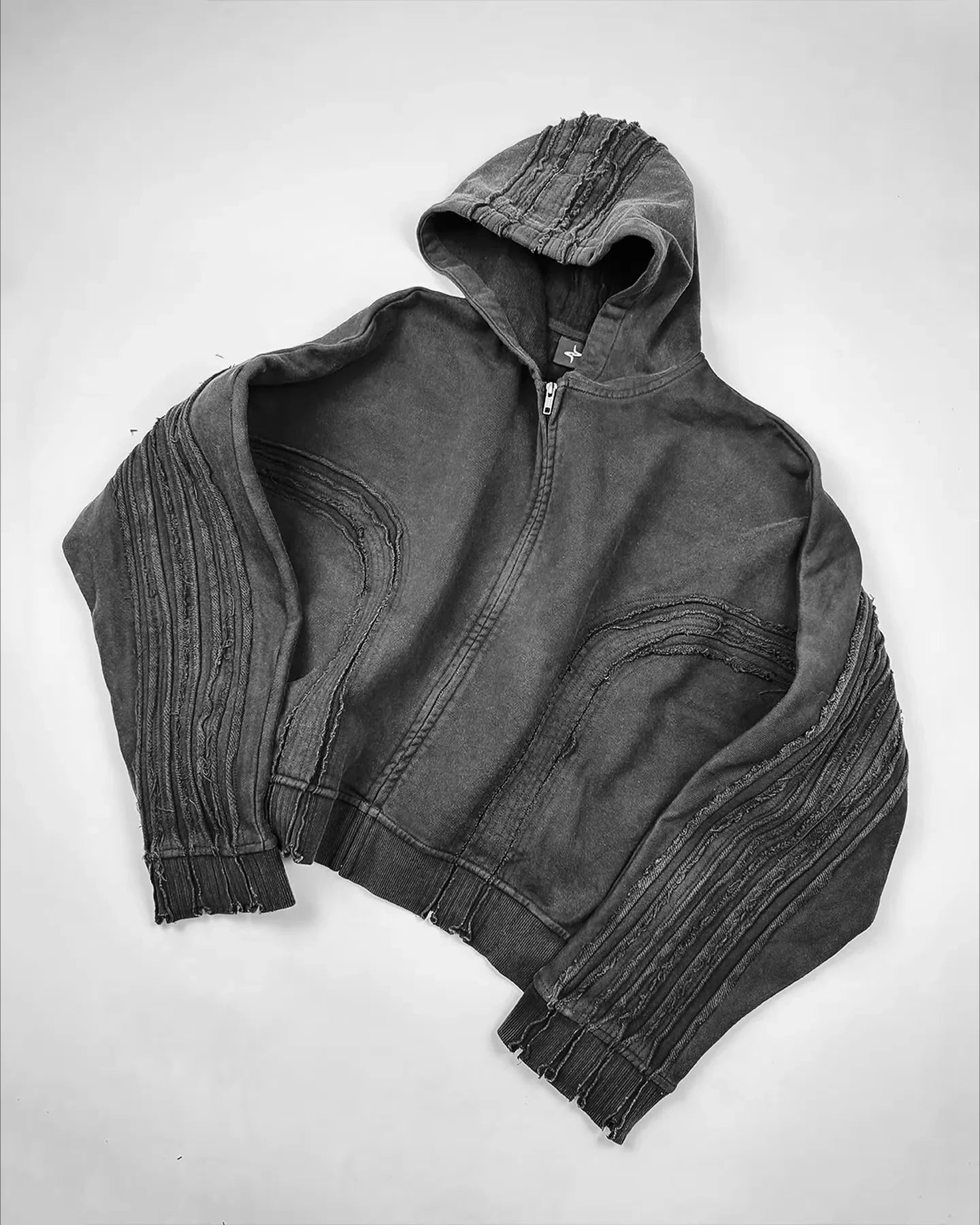 Dermearne Vintage Washed Zipper Hoodie Y2K Jacket Men Women Harajuku Hip Hop Retro Striped Patch Embroidery Oversized Hoodie Rock Clothes