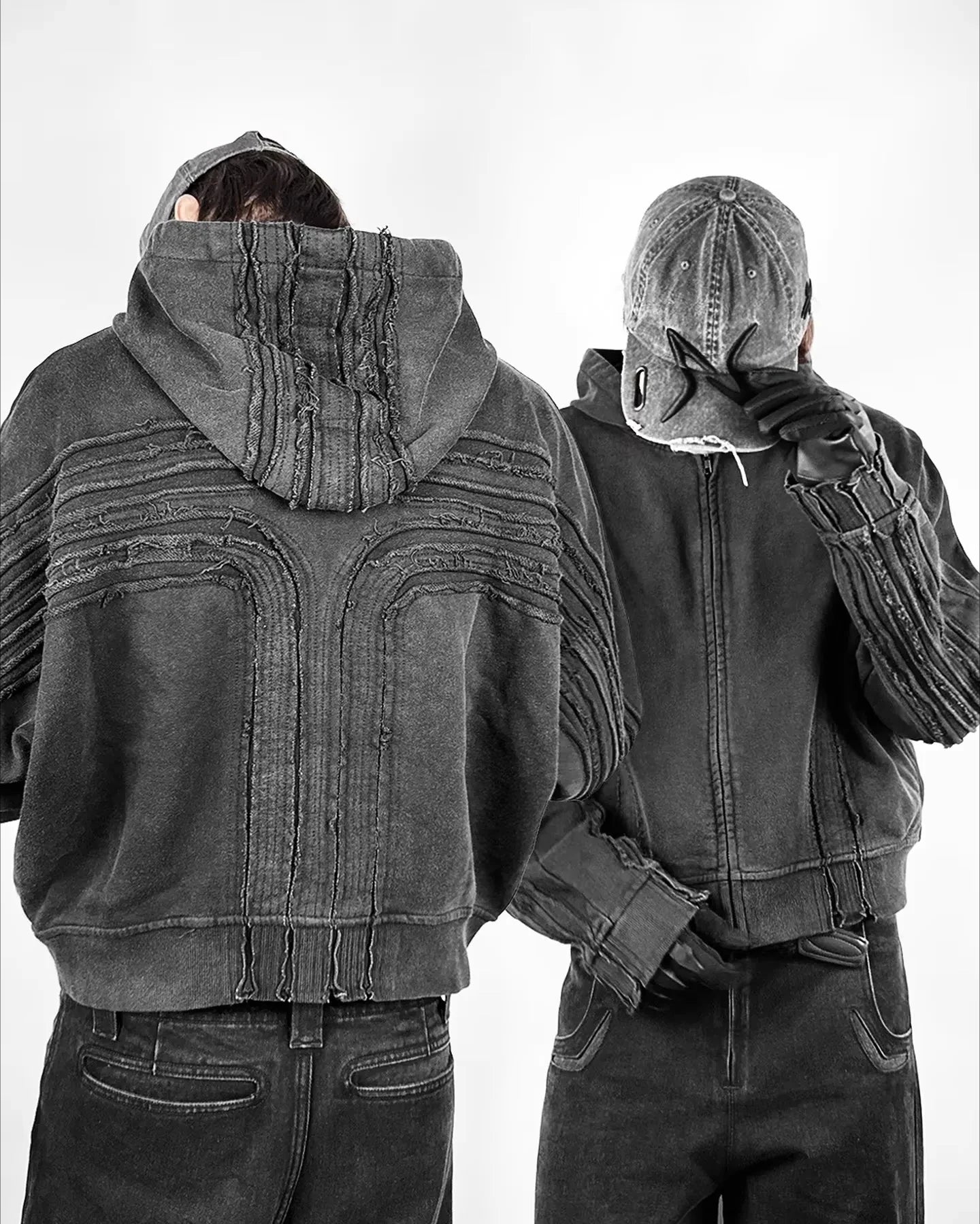 Dermearne Vintage Washed Zipper Hoodie Y2K Jacket Men Women Harajuku Hip Hop Retro Striped Patch Embroidery Oversized Hoodie Rock Clothes