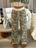 DERMEARNE Weekeep Camouflage Print Sweatpants y2k Streetwear Low Rise Baggy Casual Pants for Women Korean Fashion Hippie Trousers Vintage