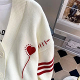 DERMEARNE White Sweater Spring and Autumn Women's Coat Cardigans Women Clothing Kawaii Clothes Cardigan Women Womens Sweater Scute Sweater