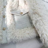 DERMEARNE Winter 2025 Lamb Wool Fur Jacket for Women sheepskin coat Thick Warm Short Cashmere Coat Cotton Faux Fur Jacket Female