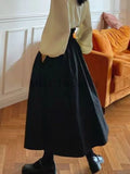 DERMEARNE Winter Dark Brown Vintage Skirt Women Harajuku Pocket Elegant Long Skirts Female Korean Fashion Designer Y2k Casual Skirts 2025