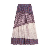 DERMEARNE Winter Fashion Boho Holiday 2 Piece Set Female Set Women Y2k Printing Suit Female Halter Long-sleeved T-shirt+Slim A-line Skirt