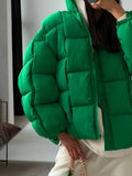 DERMEARNE Winter Jackets for Women 2024 Thick Warm Loose Fashion Quilted Jacket Female Interchange High Street Green Baggy Puffer Coat