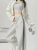 DERMEARNE Women Casual Baggy Cargo Pants Drawstring Streetwear Loose Oversized Wide Leg Pant Sport Vintage Hip Hop Y2K Joggers Trousers
