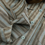 DERMEARNE Women Mori Girl Old Money Vintage Preppy Style Striped Shirts With Tie Long Sleeve Loose Casual Blouses Crop Top Korean Fashion