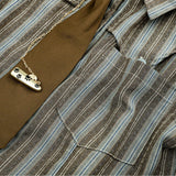 DERMEARNE Women Mori Girl Old Money Vintage Preppy Style Striped Shirts With Tie Long Sleeve Loose Casual Blouses Crop Top Korean Fashion