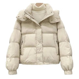 DERMEARNE Women Parkas 2024 New Korean Winter Jacket Casual Loose Down Coat Oversize Hooded Warm Soft Cotton Puffer Snow Wear Jackets