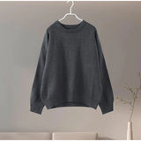 DERMEARNE Women Sweaters Knit Basic Pullover Long Sleeve Round Neck Solid  Spring Streetwear Knitwear Loose Elegant Jumper Female Tops