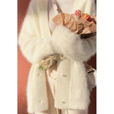 Women's Clothing Mink Plush Cardigan Sweater Coat Fairy Autumn Winter  Loose Clothes Versatile Japanese Gentle Style Top Jumpers