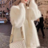 Women's Clothing Mink Plush Cardigan Sweater Coat Fairy Autumn Winter  Loose Clothes Versatile Japanese Gentle Style Top Jumpers