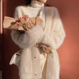 Women's Clothing Mink Plush Cardigan Sweater Coat Fairy Autumn Winter  Loose Clothes Versatile Japanese Gentle Style Top Jumpers