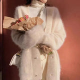 Women's Clothing Mink Plush Cardigan Sweater Coat Fairy Autumn Winter  Loose Clothes Versatile Japanese Gentle Style Top Jumpers