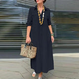 DERMEARNE Women's Plaid Shirt Dress Summer Fashion Casual Lapel Long Sleeve Midi Dress Women's Sexy Office Dresses Belted