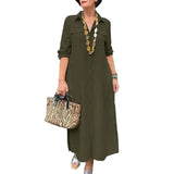 DERMEARNE Women's Plaid Shirt Dress Summer Fashion Casual Lapel Long Sleeve Midi Dress Women's Sexy Office Dresses Belted