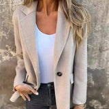 DERMEARNE Women's Short Coat Casual Thicken Wool Blend Stand Collar Single Button Breasted Pea Coat