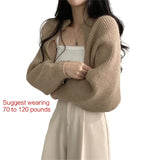 DERMEARNE Womens Knit Shrug Long Sleeve Cropped Boleros Cardigan Sweater Short Shawl Top