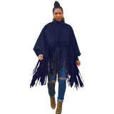 DERMEARNE Womens Plus Size Fashion Tops Streetwear Solid Fall Clothes Ladies Elegant Tops and Blouses with Tassel Wholesale Dropshipping