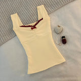 DERMEARNE Y2K Advanced Sleeveless Daily clothing Vintage Women's Chic Streetwear Harajuku Sweet Tank Tops Summer Classic Kawaii Camisole