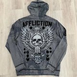 DERMEARNE Y2K Affliction Style Skulls Stars Pullover Hoodie Harajuku Hip Hop Long Sleeve Pullover Hoodie Oversized Sweatshirt