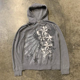 DERMEARNE Y2K Affliction Style Skulls Stars Pullover Hoodie Harajuku Hip Hop Long Sleeve Pullover Hoodie Oversized Sweatshirt