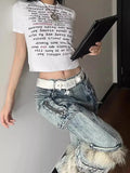 DERMEARNE Y2K American New Mao Mao Stitching Multi-pocket Tooling Jeans Women Streetwear Vintage Hip Hop Spice Girls Micro-pull Mop Pants