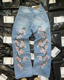 DERMEARNE Y2K Baggy Jeans Harajuku vintage cherry blossom Embroidery high quality jeans streetwear Hip Hop gothic men women wide leg jeans
