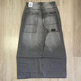 DERMEARNE Y2K Fashion New Skull Embroidered Baggy Jeans Women Streetwear Gothic Vintage Hip Hop Popular Casual High Waist Wide Leg Pants