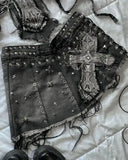 DERMEARNE Y2K Knitted Splicing Two Piece Set for Women Harajuku Fashion Bow Long Sleeved Knitted Sweatshirt Mini Pleated Skirt Autumn Suit