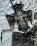 Dermearne  Y2K Light Gray Pants Suit Womens Harajuku Sexy Slim Tube Tops Goth High Waisted Sweatpants Hot Girl Autumn Winter Two Piece Sets