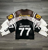 DERMEARNE Y2K Men Women Retro Harajuku Punk Casual Splicing Sweatshirt New Fashion Street Design Fake Two Piece Hip Hop Loose Long Sleeves