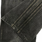 DERMEARNE Y2K Streetwear Jeans Clothes Men Women Hip Hop Retro Stripe Embroidery HCW Baggy Jeans Black Pants Wide Leg Pants