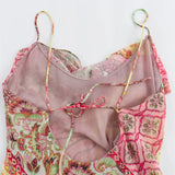 DERMEARNE Zach Ailsa 2025 Summer New Product Women's Fashion Slim Fit Splicing Printed Sexy Slim Slim Slim Slim Strap Dress