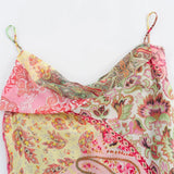 DERMEARNE Zach Ailsa 2025 Summer New Product Women's Fashion Slim Fit Splicing Printed Sexy Slim Slim Slim Slim Strap Dress